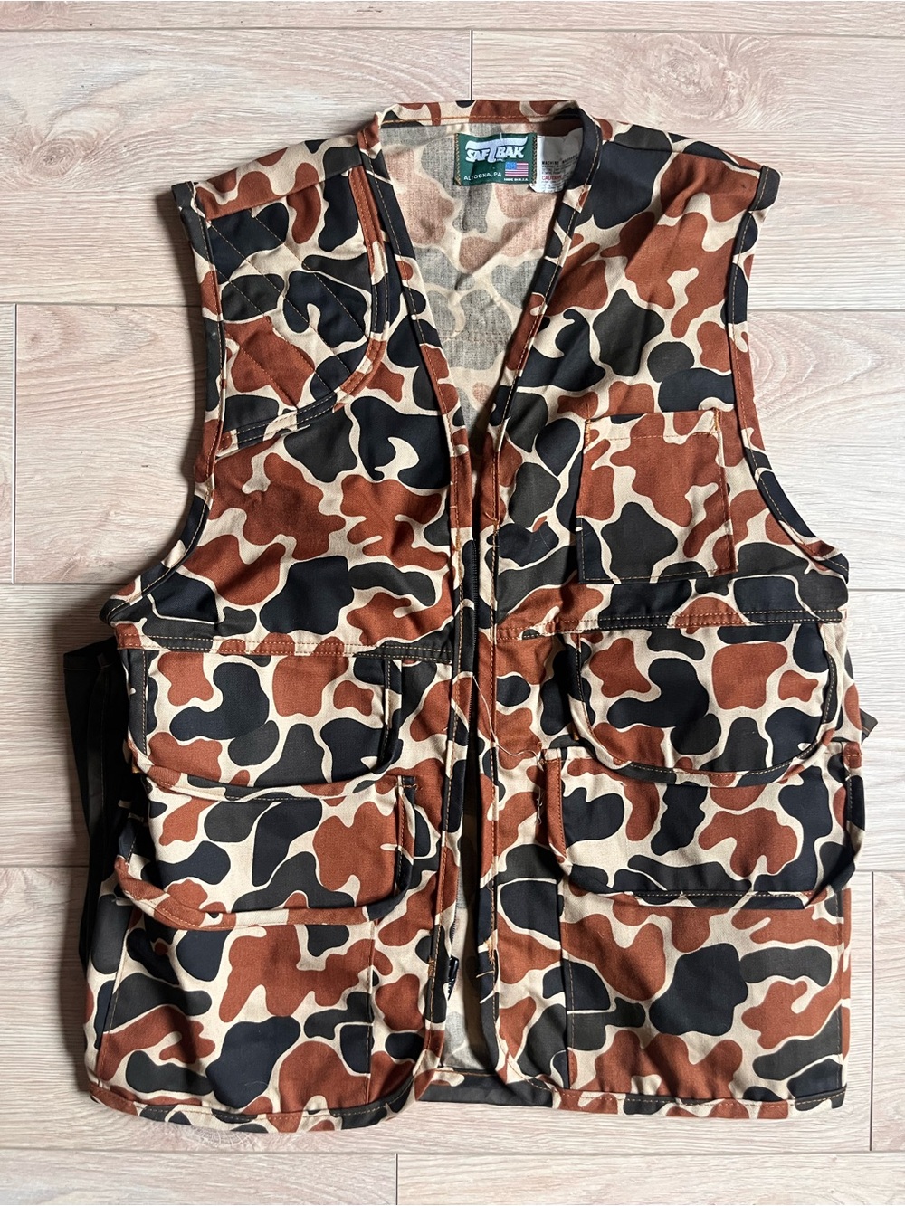 Saf-T-Bak Brown & Black Camo Upland/Waterfowl Vest